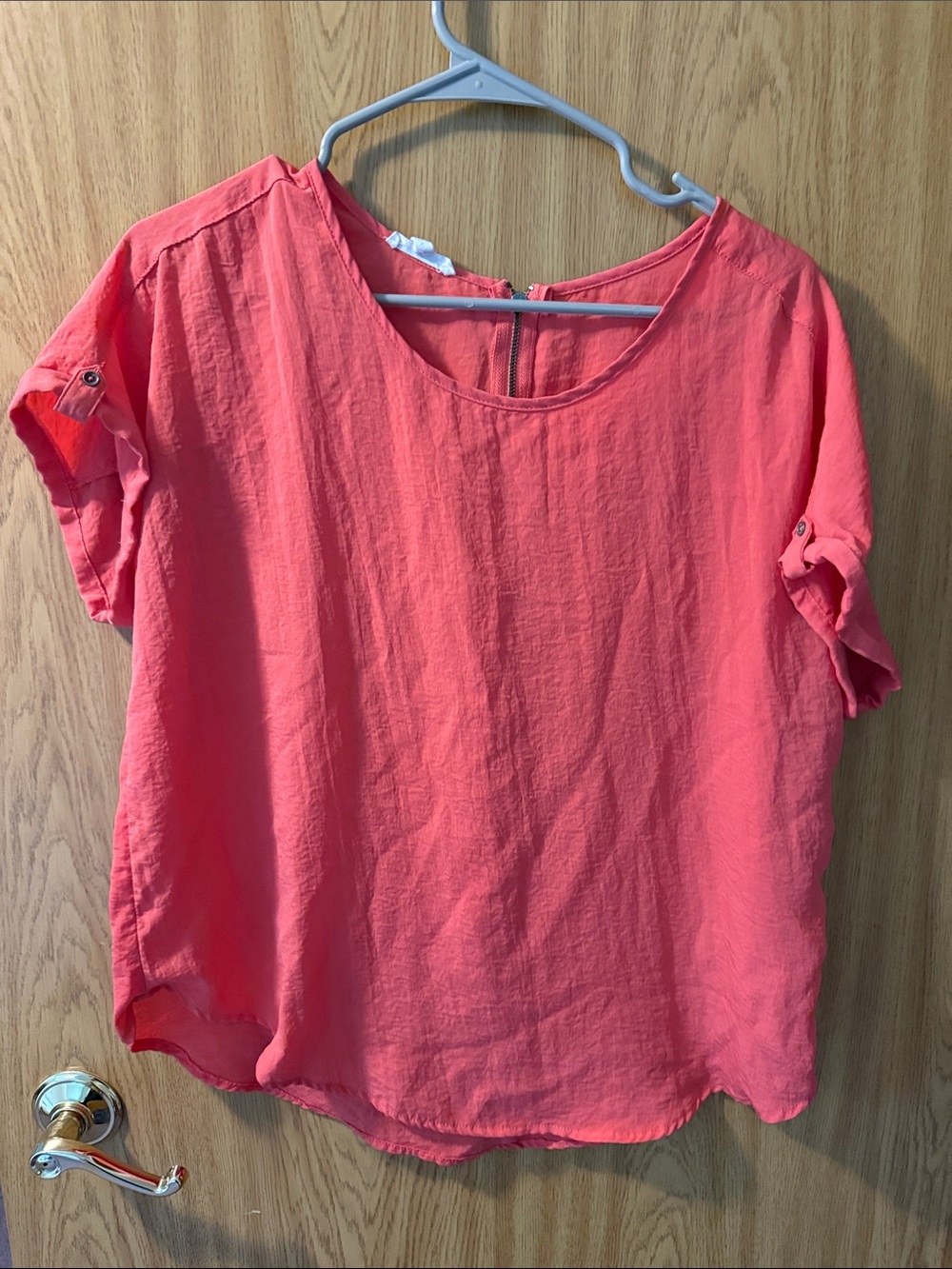 Maurices Coral Short Sleeve Scoop Neck Blouse